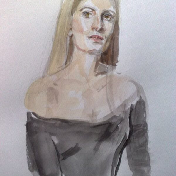weibliches Portrait, Aquarell