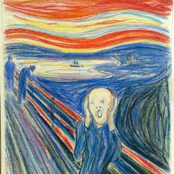 „Moderner Schrei“, Kunstkopie nach Edvard Munch, Pastell
