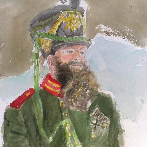 "Porträt eines Mannes in historischem Kostüm", Aquarell