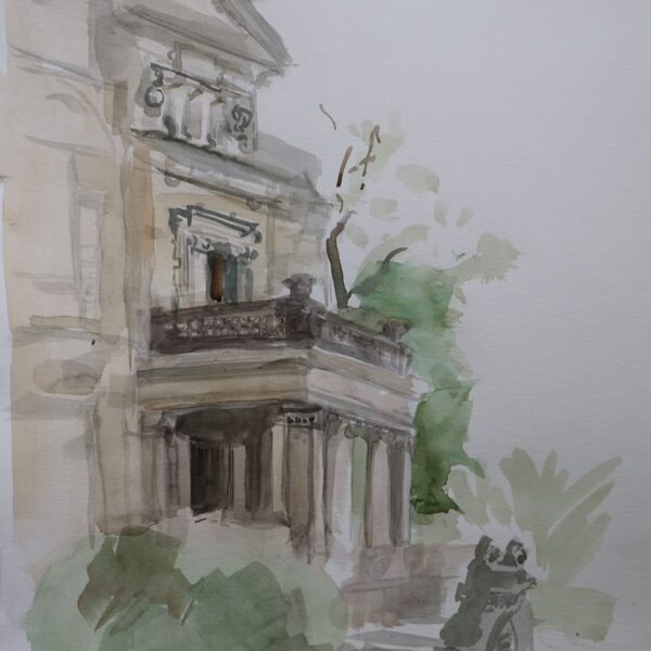"Heinrich-Budde-Haus (Leipzig)", Aquarell