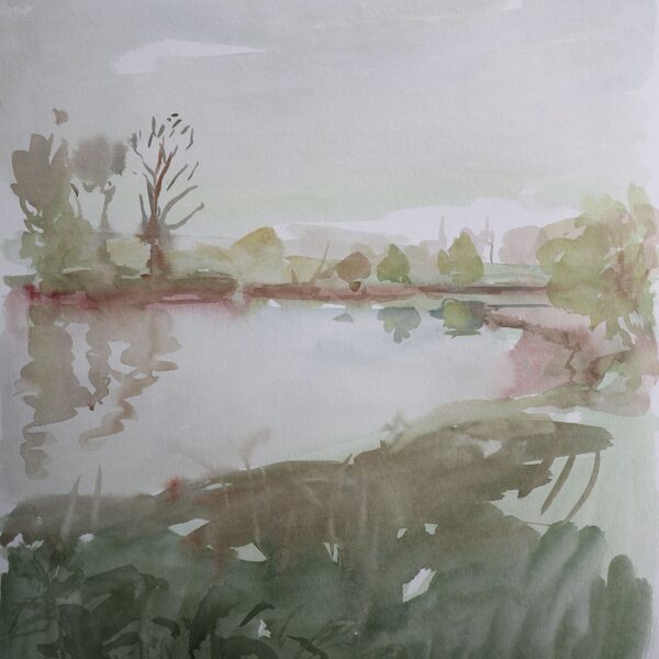 "Die Mulde zwischen Dessau und Rosslau", Aquarell