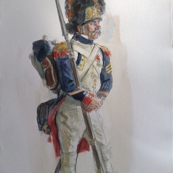 "Interprete di un soldato francese", tempera