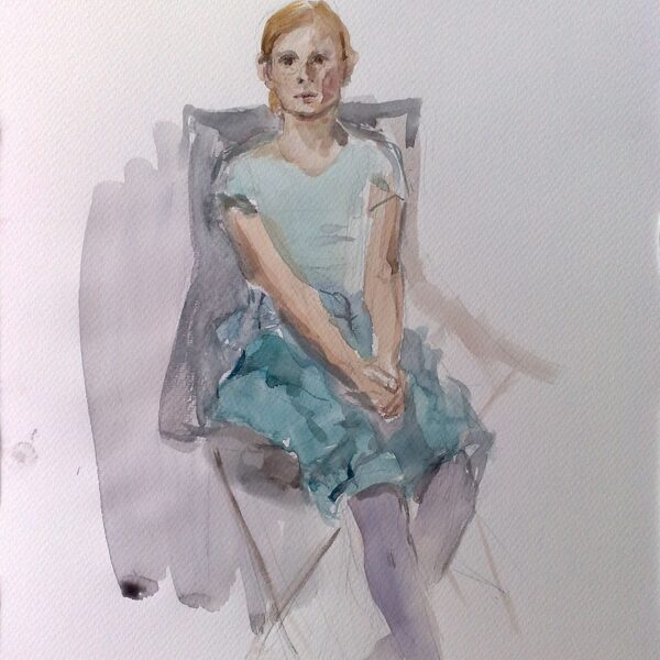 "Giovane ragazza", ritratto di strada al WGT di Lipsia, acquerello