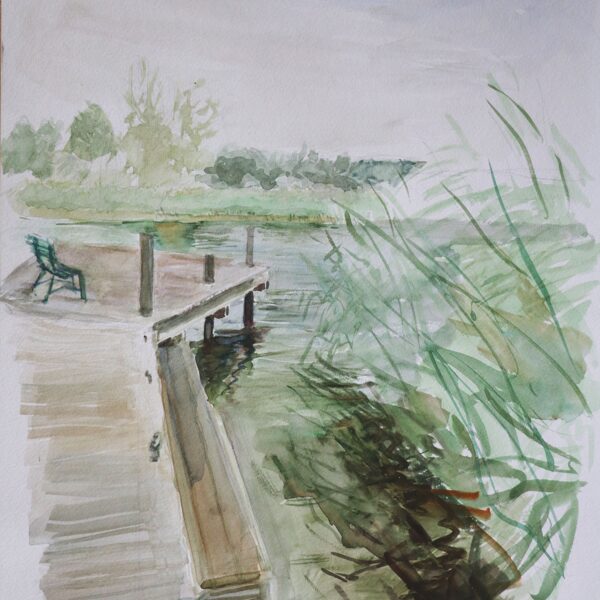 "Pontile sul lago (Seehausen)", acquerello