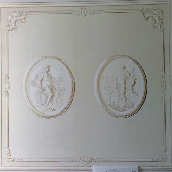 Decoro di interni "in stile Neoclassico" per privato, pigmenti e legante acrilico