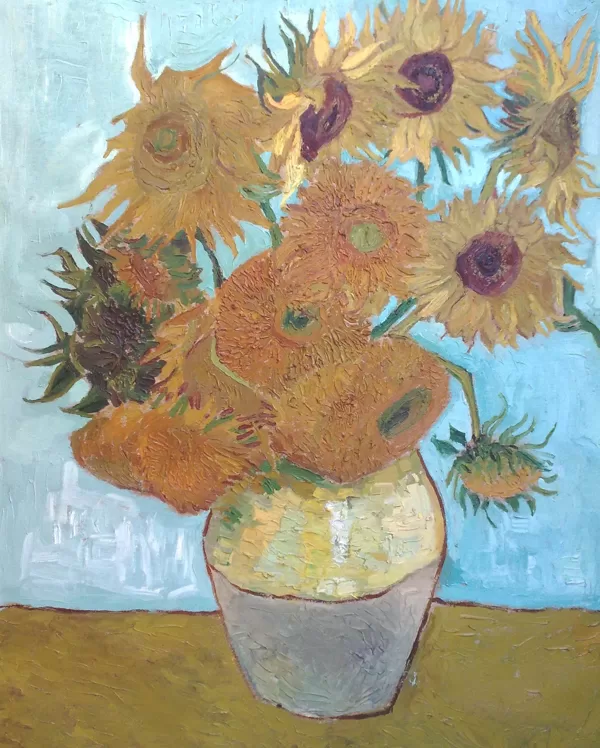 "Sunflowers 2000", art reproduction after V. van Gogh, oil on canvas
