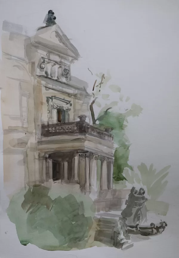 "Heinrich-Budde-Haus (Leipzig)", Aquarell