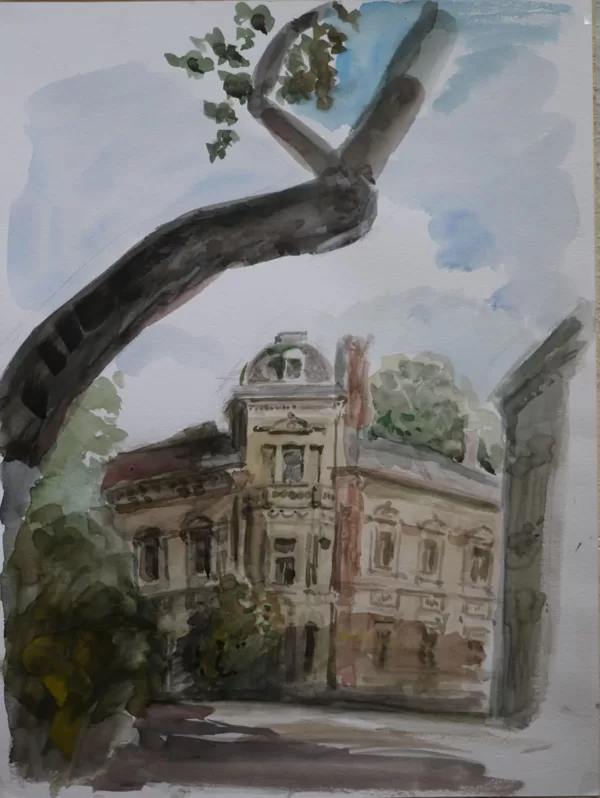 "Villa Lortzingstrasse 16 (Leipzig)", Acquarell