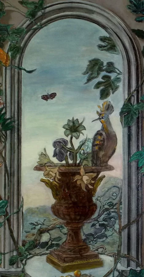 "Le quattro stagioni, autunno e inverno", dettaglio, Tempera e olio su tela
