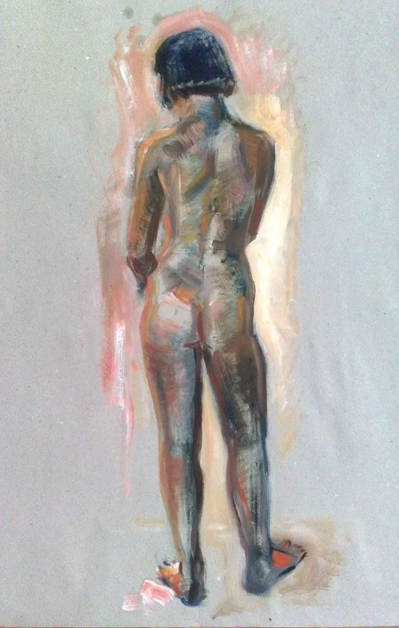 "Modella di Lipsia", olio su carta