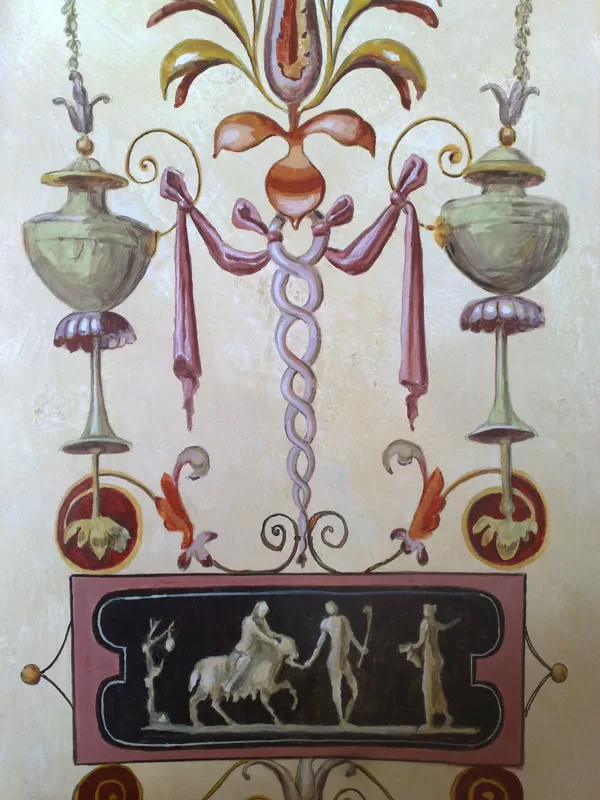 "Renaissance-Grotesques", artistic reproduction after the Vatican decorations, tempera
