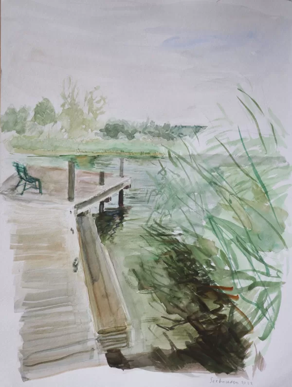 "Pontile sul lago (Seehausen)", acquerello