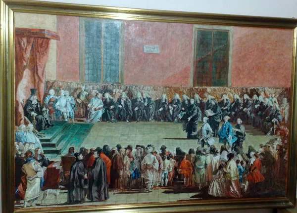 "Consilium in arena 2000", copia d'arte da Giambattista Tiepolo, olio su tela