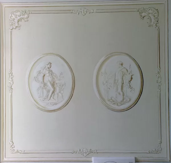 Decoro di interni "in stile Neoclassico" per privato, pigmenti e legante acrilico